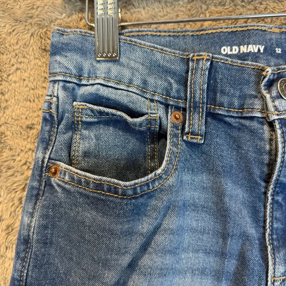 Old Navy Boys Jeans Straight Leg Built In Flex 12 Medium Wash